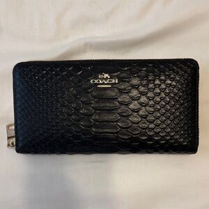 Coach Black snakeskin print wallet